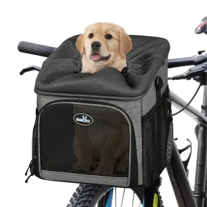 Sac à Dos Porte-Animaux pour Vélo, Panier pour Chien, Porte-Vélo Amovible et Pliable