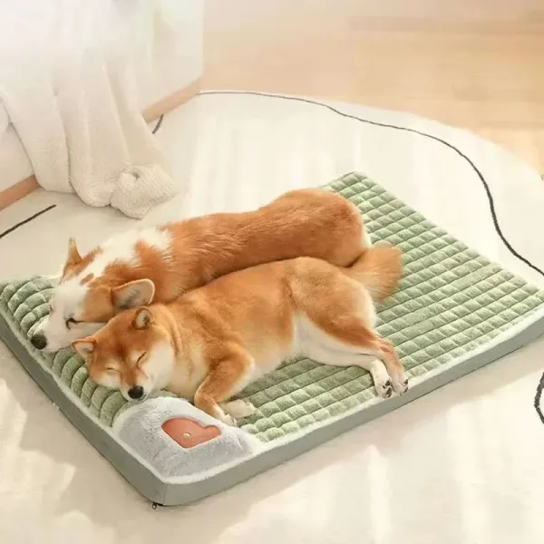Lit pour chien lavable en machine avec coussin orthopédique amovible et oreiller en mousse à mémoire pour l'hiver, adapté aux chiens et chats de petite, moyenne et grande taille. Confortable et durable pour les animaux.