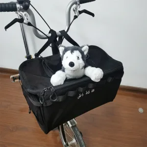 Sac Pliable pour Animaux de Vélo pour Brompton, Panier Avant, Sac de Loisirs Extérieur 40x30 cm pour Teddy, Petit Golden Retriever
