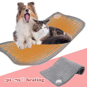 Tapis chauffant électrique pour chat et chien, tapis doux chauffant pour animaux en hiver, tapis de couchage pour cage, couverture chauffante pour le corps, format EU/US