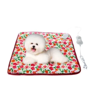 Tapis chauffant électrique chaud pour animaux – Chat et chien – 40*40 cm – 220V – Prise CN – Couverture – Lit.