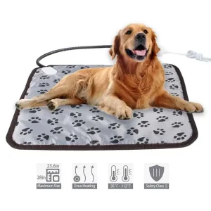 Lit pour chien – Couverture électrique – Tapis chauffant – Lit pour chien et chat – Tapis de chaise – Étanche – Température réglable – Coussin de chaise – Fournitures pour lits pour chiens.