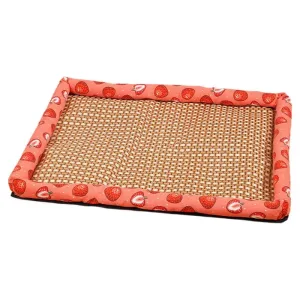 Tapis rafraîchissant pour animaux – Tapis rafraîchissant pour chien et chat – Lit résistant aux hautes températures – Nid carré en rotin lavable 19,6 x 15,7 po pour cage, dressage et voyages en camping.